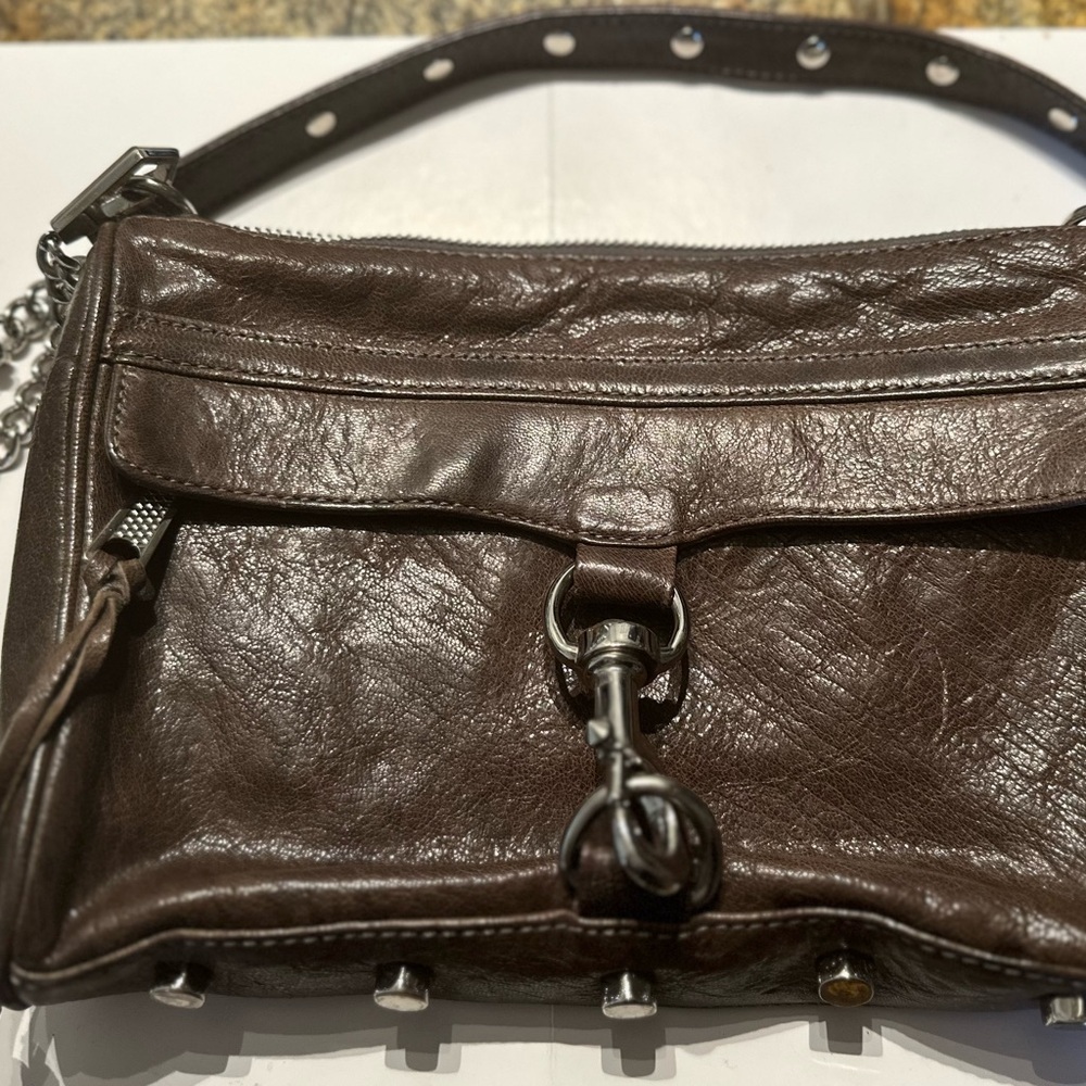 Rebecca Minkoff purse with chain strap and blue interior